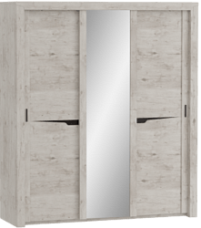 Шкаф трехдверный Соренто с раздвижными дверями Дуб бонифаций/Кофе структурный матовый в Томмоте - tommot.mebel54.com | фото