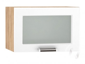 Шкаф верхний со стеклом Прага ШВГС 500 (Белое дерево/корпус дуб крафт золотой) в Томмоте - tommot.mebel54.com | фото