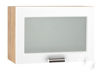Шкаф верхний со стеклом Прага ШВГС 609 (Белое дерево/корпус дуб крафт золотой) в Томмоте - tommot.mebel54.com | фото