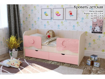 Соня Кровать детская 2 ящика 1.6 Розовый глянец в Томмоте - tommot.mebel54.com | фото