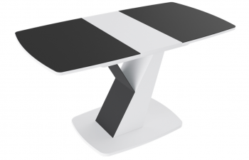 Стол обеденный «Гарда» Тип 1 (Белый/Стекло матовое черный графит) в Томмоте - tommot.mebel54.com | фото