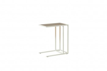 Стол приставной Скандик 42.24 (со стеклом) (металл: белый) в Томмоте - tommot.mebel54.com | фото