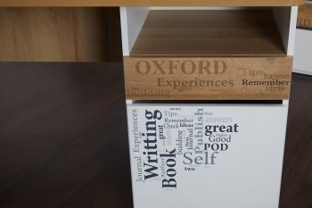 Стол с ящиками «Оксфорд» (Ривьера/Белый с рисунком) в Томмоте - tommot.mebel54.com | фото