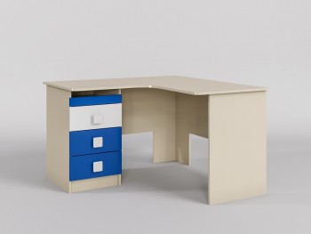 Стол угловой Скай люкс (Синий/Белый/корпус Клен) в Томмоте - tommot.mebel54.com | фото