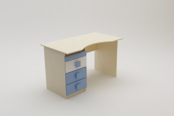 Стол (столешница с выемкой) Скай (Синий/Белый/корпус Клен) в Томмоте - tommot.mebel54.com | фото