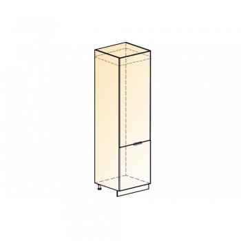 Стоун Шкаф-пенал L600 под холодильник (2 дв. гл.) (белый/грей софттач) в Томмоте - tommot.mebel54.com | фото
