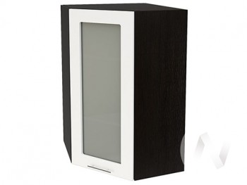 Угловой шкаф со стеклом Валерия-М ШВУС-599 (Белый глянец/Венге/верхний/высокий) в Томмоте - tommot.mebel54.com | фото