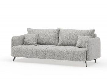 Валериан диван трёхместный прямой Светло-серый, ткань RICO FLEX 108 в Томмоте - tommot.mebel54.com | фото
